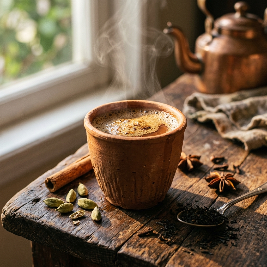 Premium Masala Tea in traditional setting